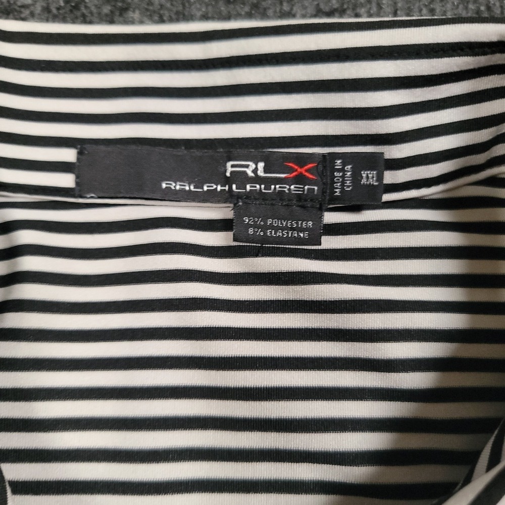Ralph Lauren RLX Men Polo Shirt XXL Black White Stripe Cadillac Golf‎ - Picture 3 of 11